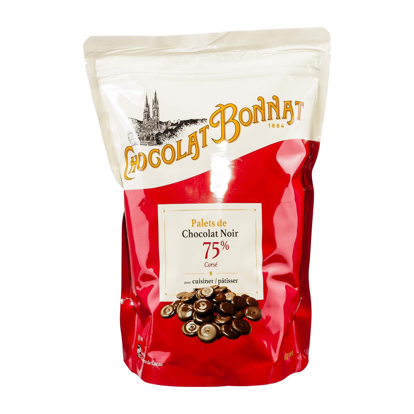 Bonnat Schokolade Kuvertüre 75% 1kg