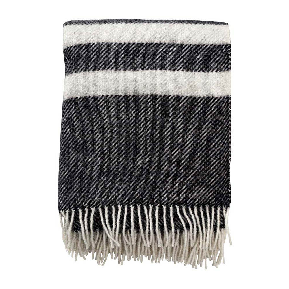 Klippan Wolldecke Gotland Stripe black