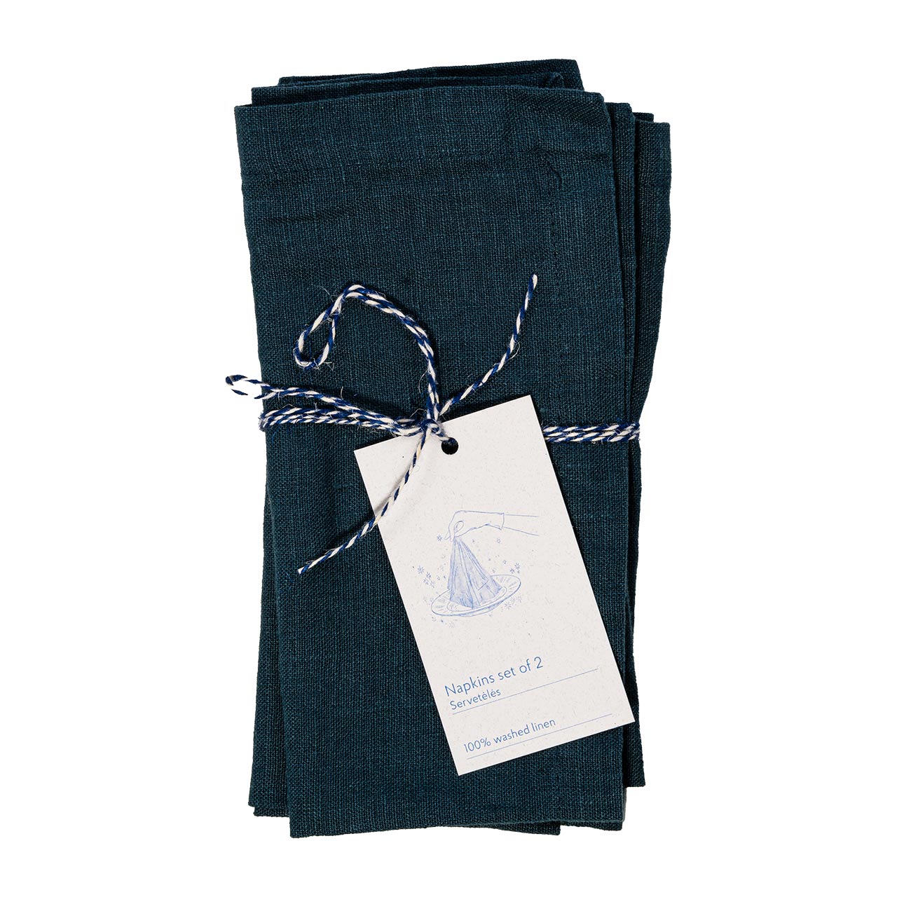 Linen Tales Leinen Servietten Deep Water 2er Set
