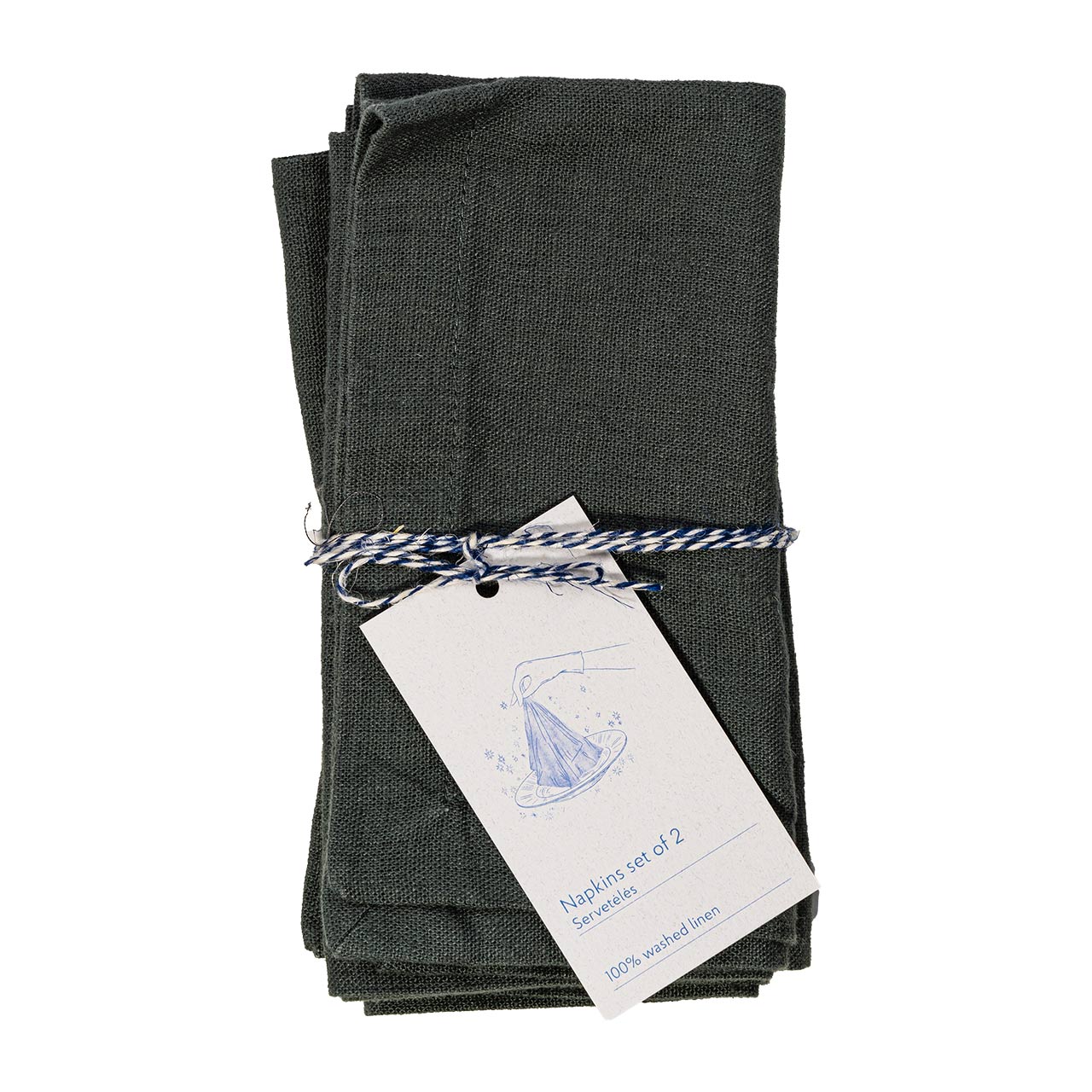 Linen Tales Leinen Servietten Forest Green 2er Set