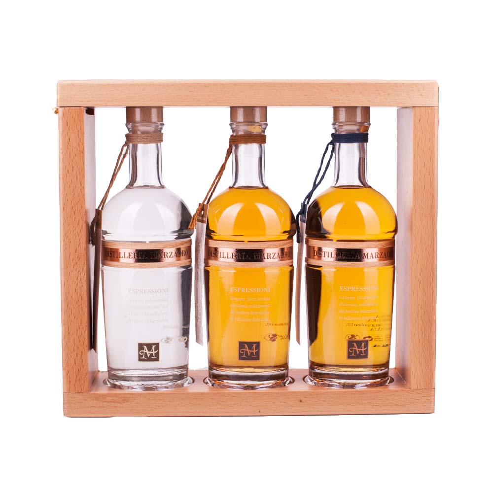 Marzadro Grappa Geschenkset Espressioni