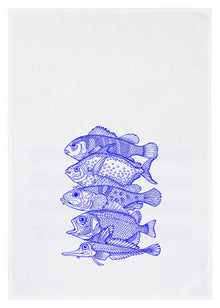 17:30 Geschirrtuch  Fische  blau