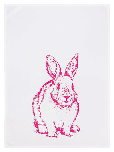 Tea towel – Bunny – neon pink