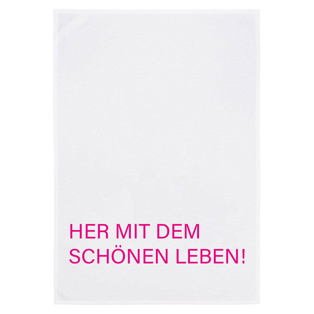 17:30 Geschirrtuch  schönes Leben  pink