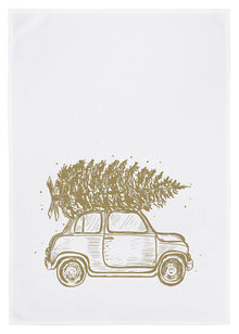 17:30 Geschirrtuch  Tannenbaum  gold