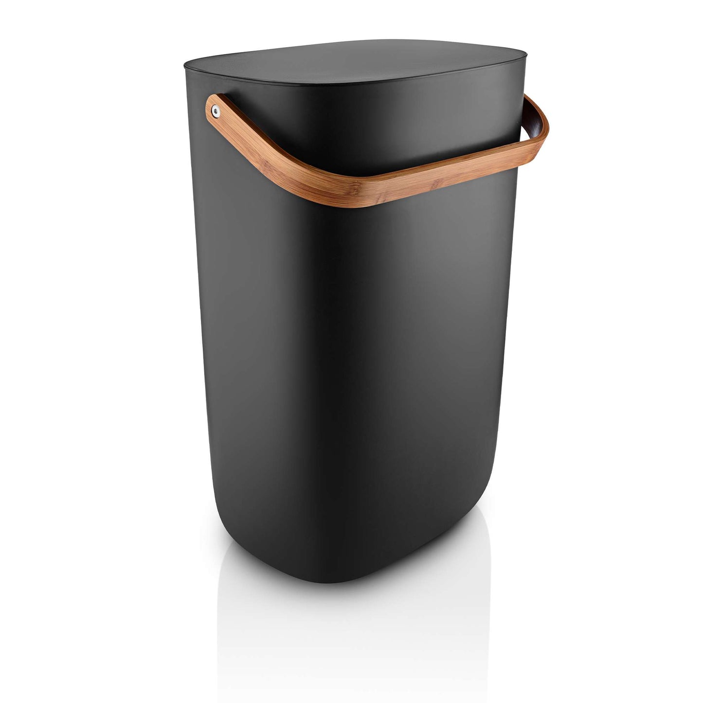 Eva Solo Reflect Abfallsortierbehälter 33 L Black mit Bambusdeckel, Standgerät
