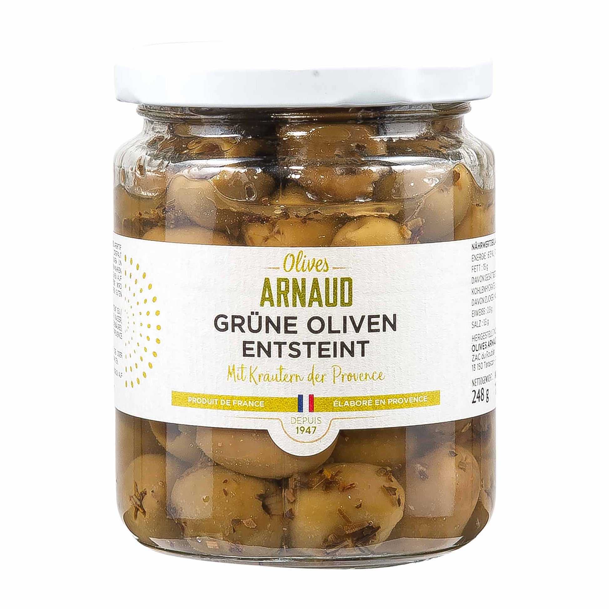 Arnaud  grüne Oliven  entsteint