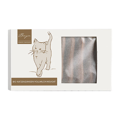 Organic Milk Chocolate Cat Tongues filled with Nougat