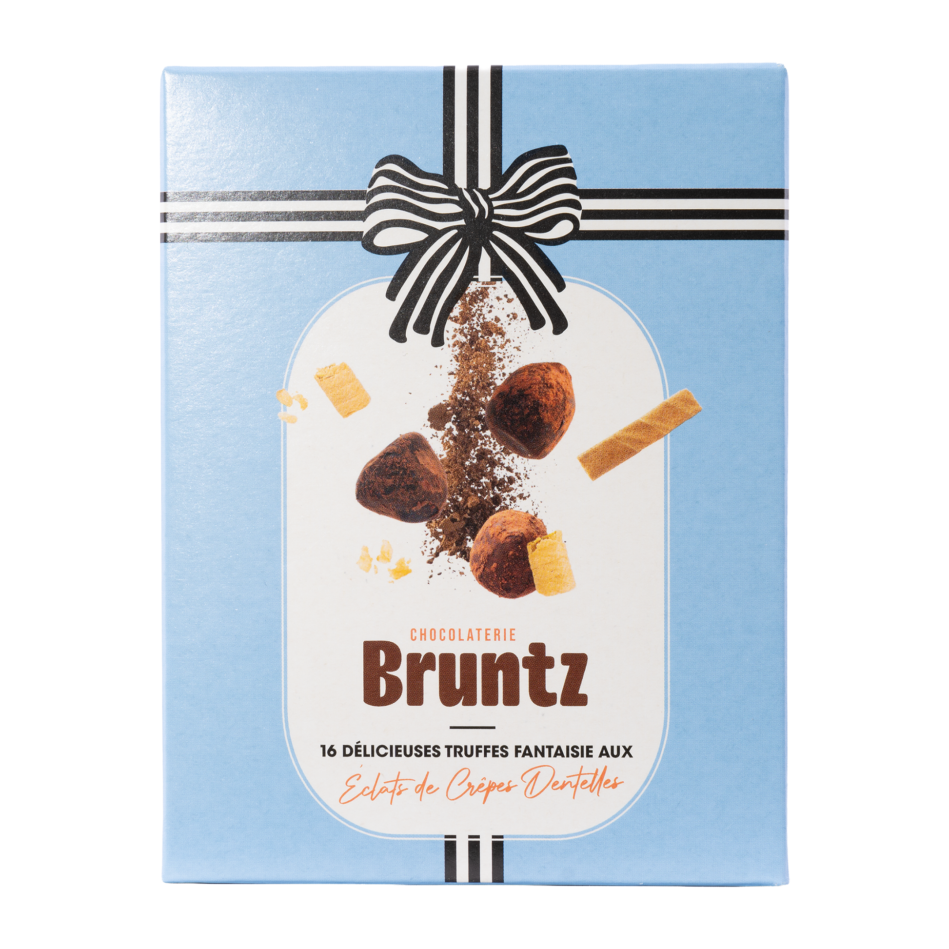 Bruntz Kakaokonfekt mit Crêpes Dentelles – 100 g Schachtel