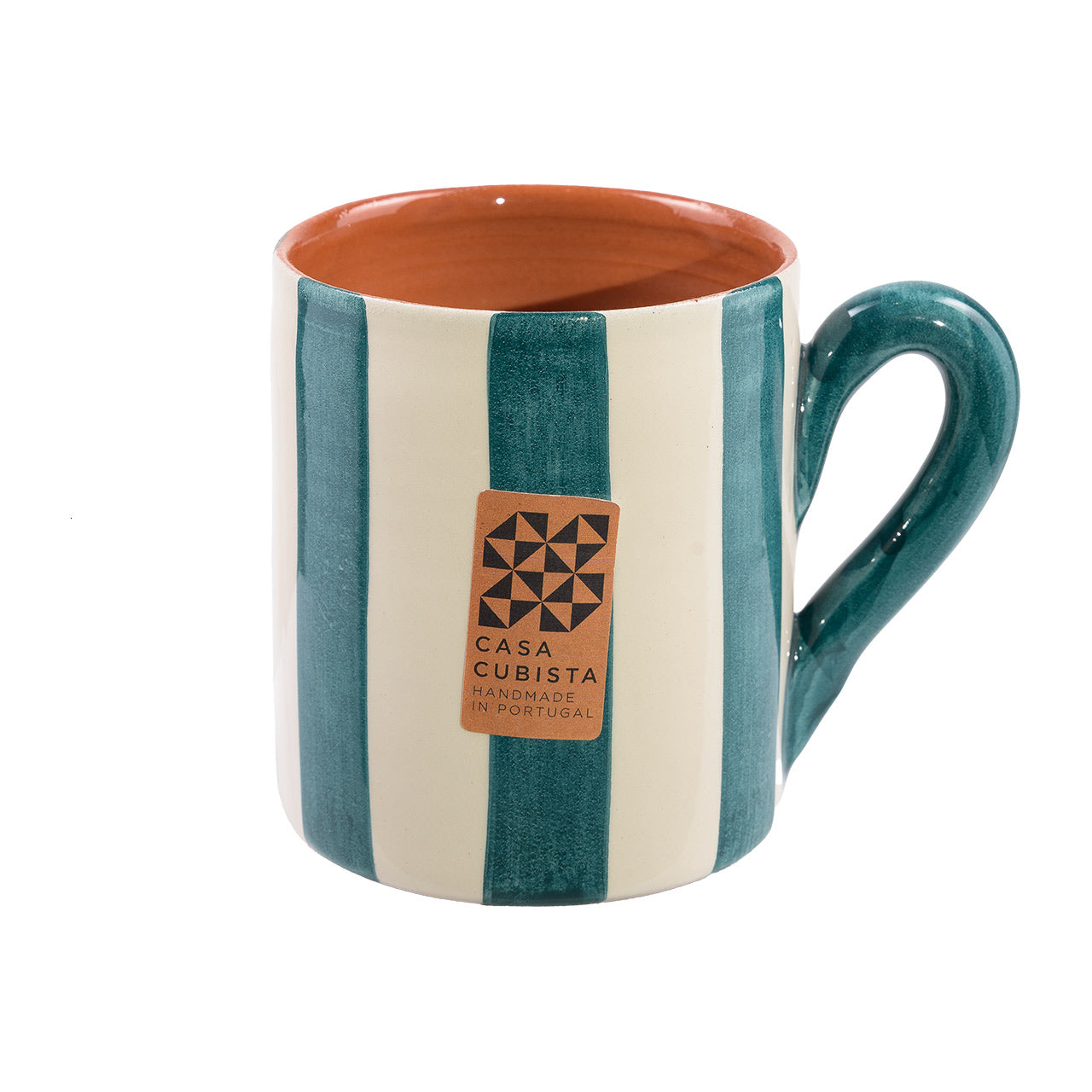 Casa Cubista  Keramik Tasse  bold stripes teal