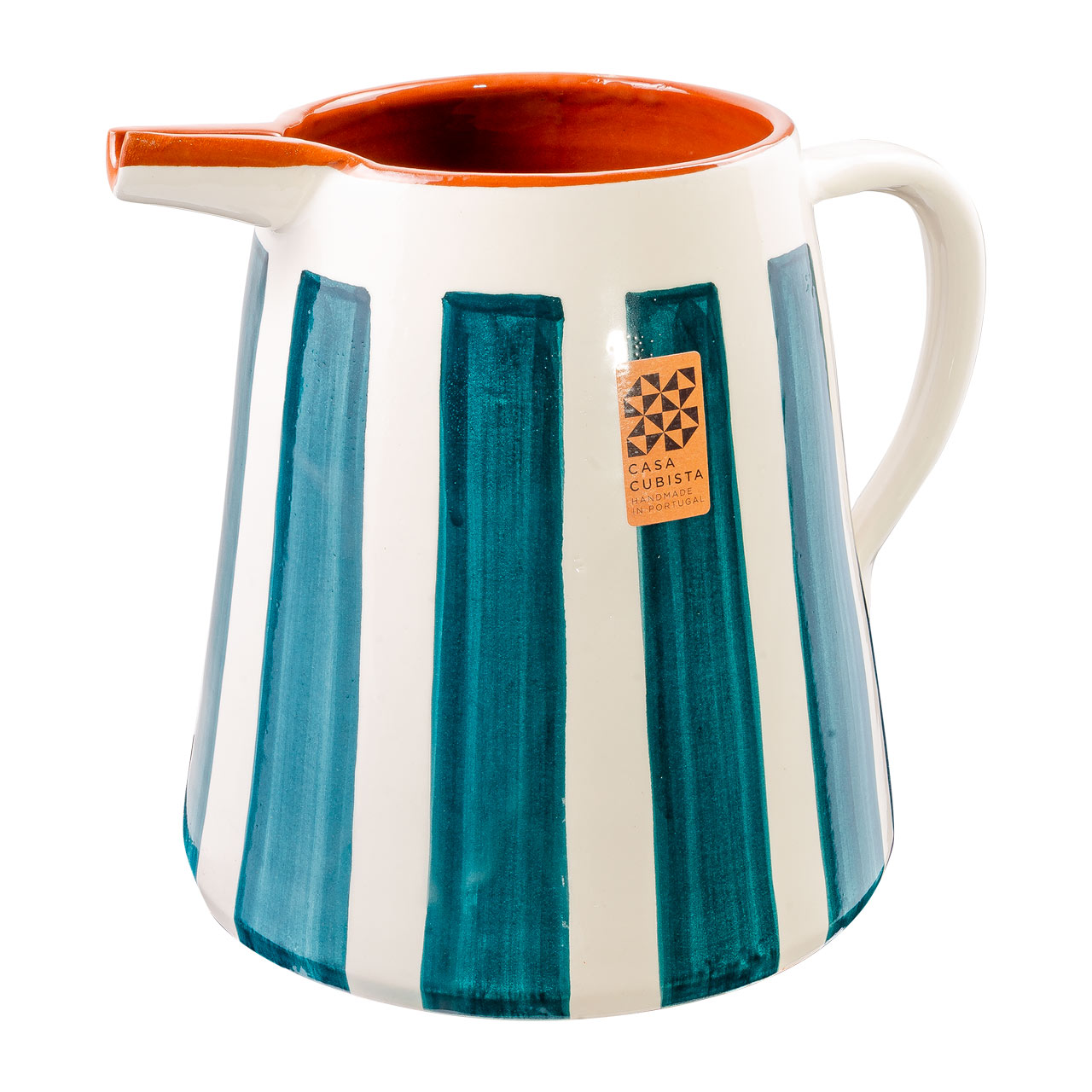 Keramikkrug 2l  bold stripes teal