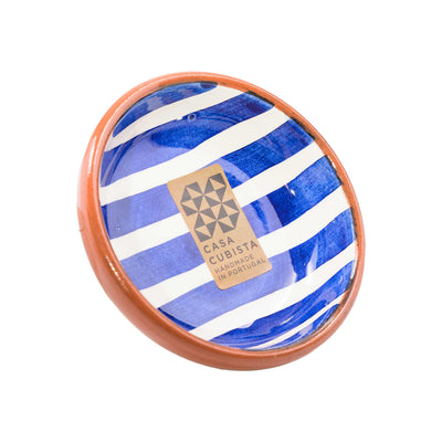 Ceramic bowl small – bold stripes blue