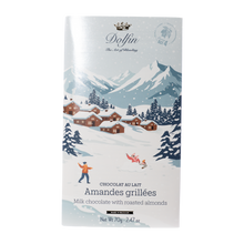 Dolfin Vollmilchschokolade mit gerösteten Mandeln, 70-g-Tafel mit Winterdorf-Motiv