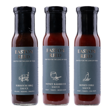 Easton Reed Grill-Trio: Ribhouse BBQ, Honey BBQ und Honey Chili Barbecue Sauce