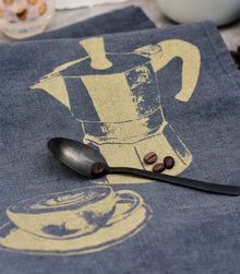 Frohstoff  Geschirrtuch Leinen anthrazit  Kaffee