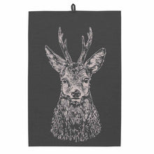 Frohstoff  Geschirrtuch Leinen anthrazit  Rehbock