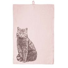 Frohstoff  Geschirrtuch Leinen rosa  Wildkatze