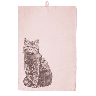 Geschirrtuch Leinen rosa – Wildkatze