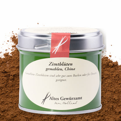 Altes Gewürzamt Zimtblüten gemahlen 70 g Dose mit gemahlenen Zimtblüten