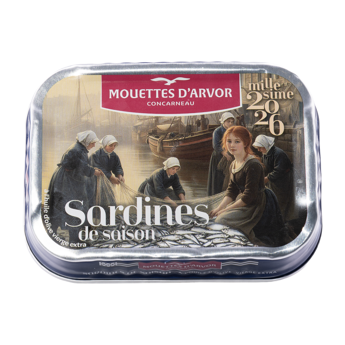 Jahrgangssardinen 2026 von Les Mouettes d'Arvor in der 115-g-Dose
