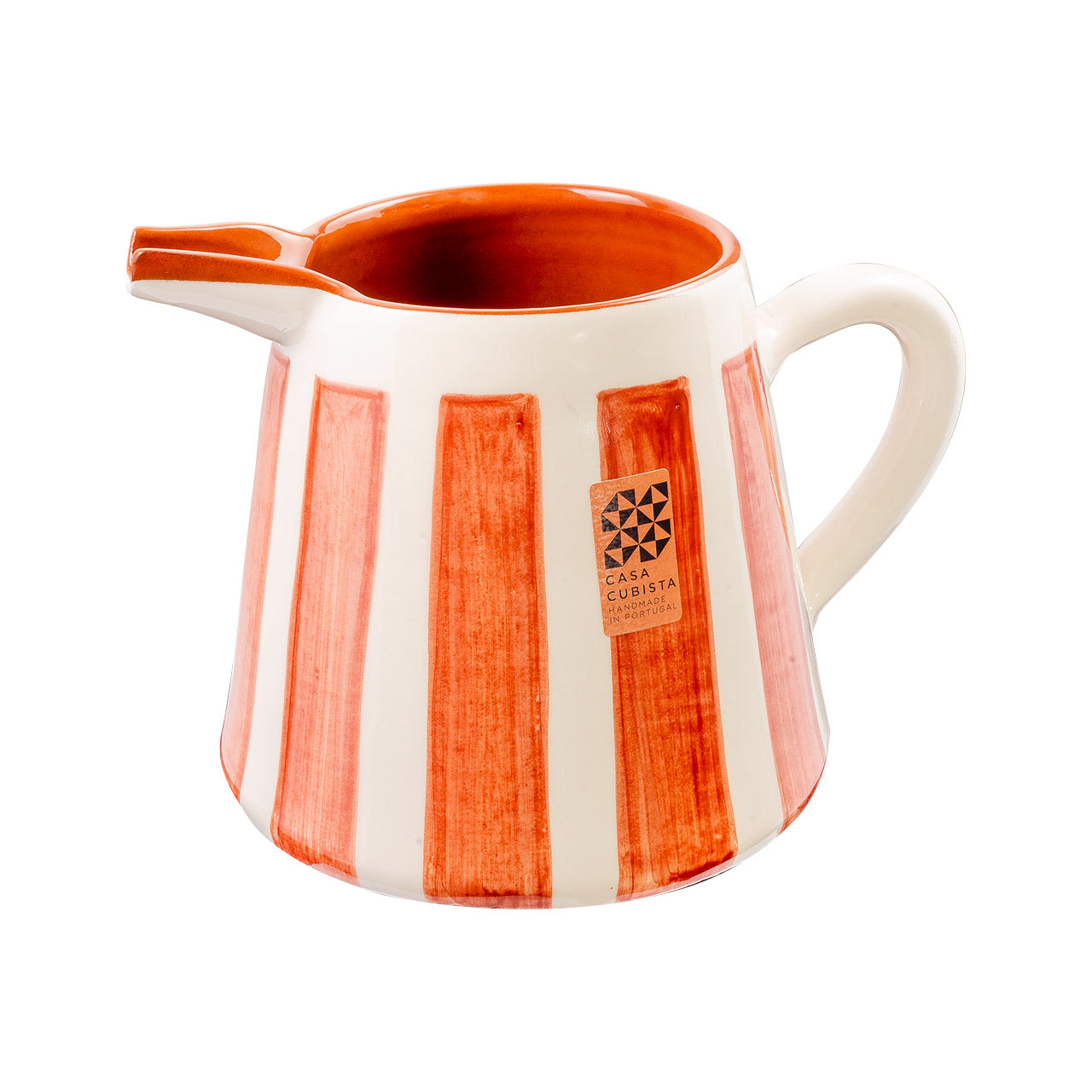 Keramikkrug 1l  bold stripes terracotta