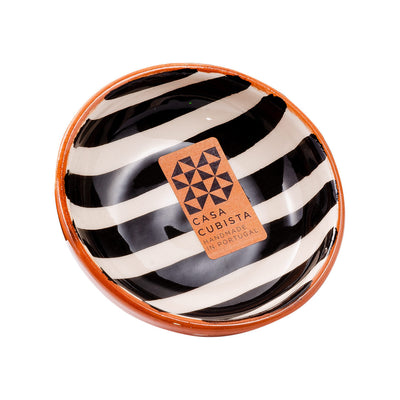 Ceramic bowl small – bold stripe black