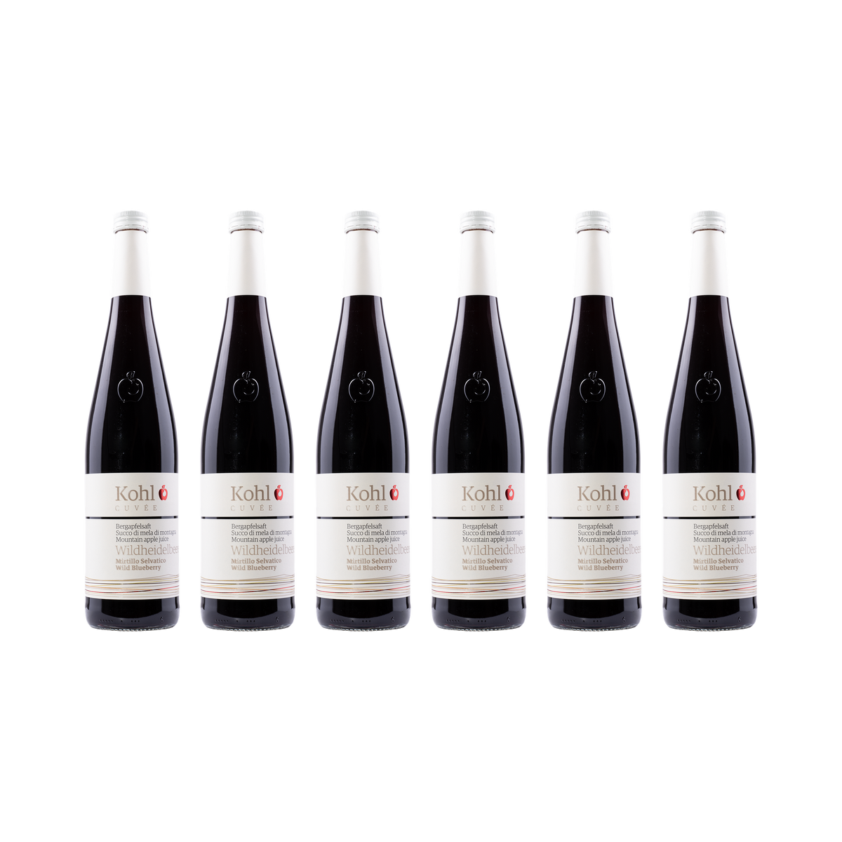 Apfelsaft mit Wildheidelbeere – 6× 750 ml
