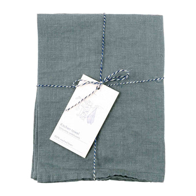 Linen Tea Towel – Blue Fog
