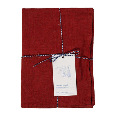 Linen Tea Towel – Red Pear