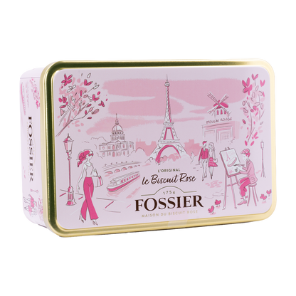 Maison Fossier Paris-Dose mit Biscuit Rose de Reims, Seitenansicht