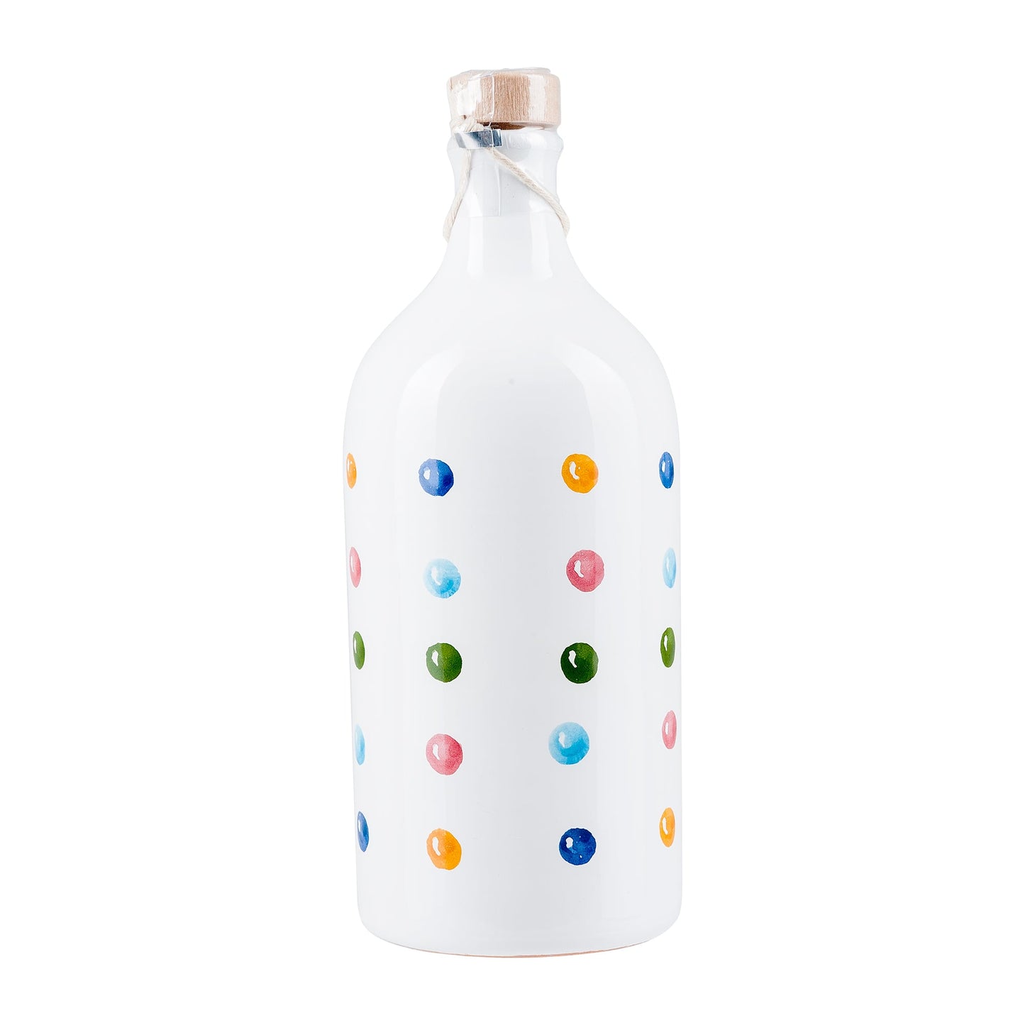 Muraglia  Olivenöl Keramikflasche bunte Punkte