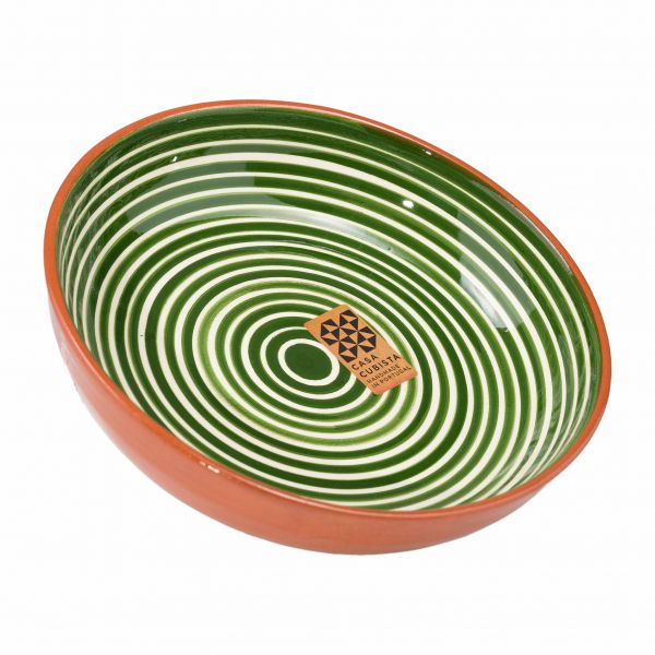 Keramikschale mittel | fine stripes green